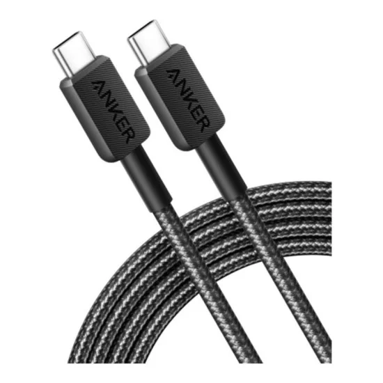 Anker 322 Usb-C To Usb-C Cable 60W Braided (0.9M/3Ft) -Black